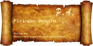 Piringer Arnold névjegykártya