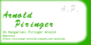 arnold piringer business card